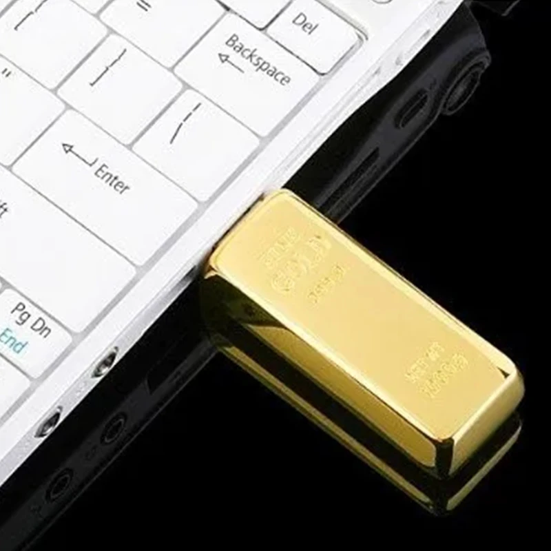 NEW Metal Bullion Gold Bar USB2.0 Flash Drive 128GB Novelty USB Stick 64GB Golden… - Image 6