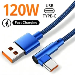 90 Degree Elbow Type C Fast Charging USB Cable For Xiaomi Redmi POCO Huawei Honor…