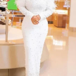 African Dresses for Women 2024 Spring and Autumn African Women Long Sleeve White…