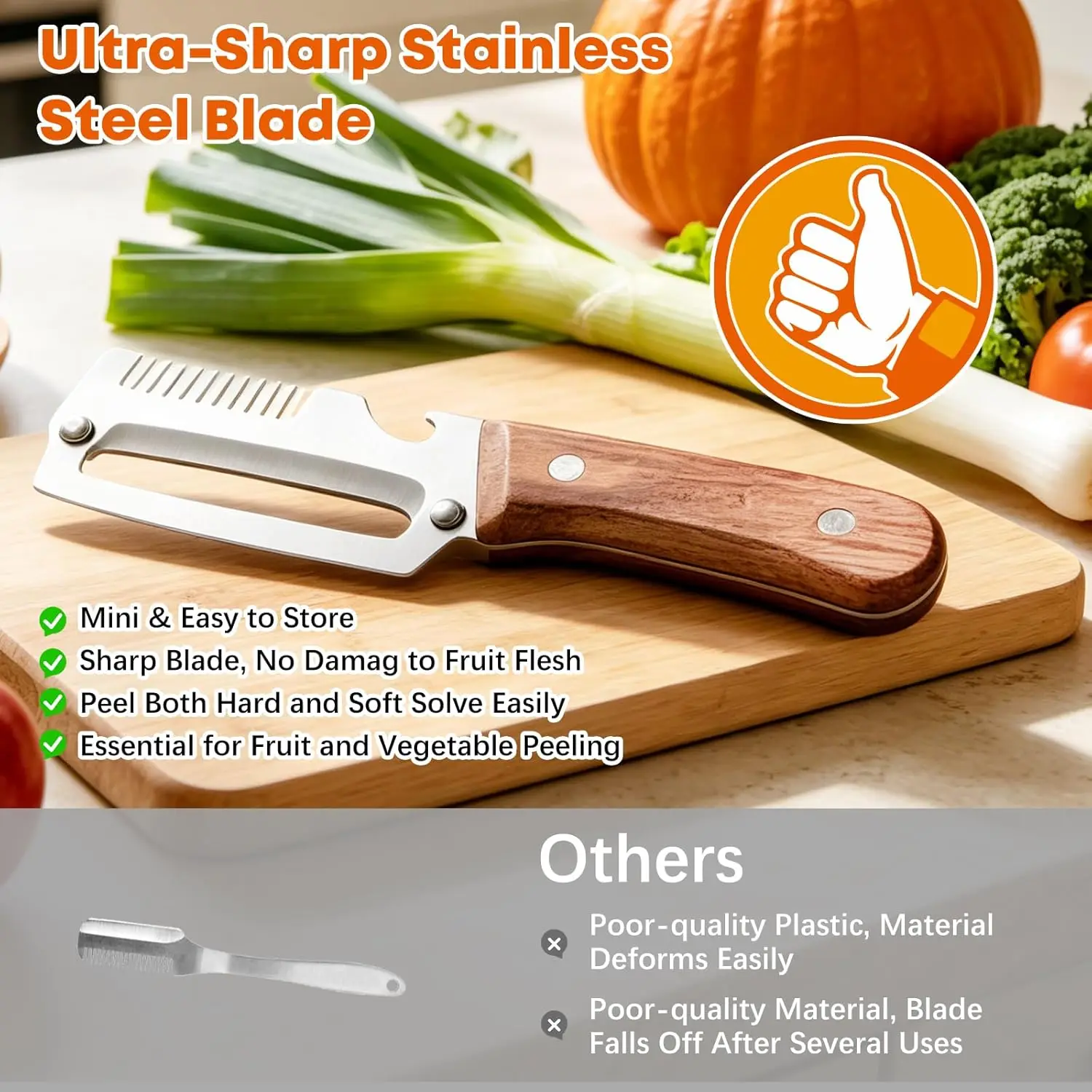 Multi Functional Vegetable Peeler Stainless Steel - Image 2