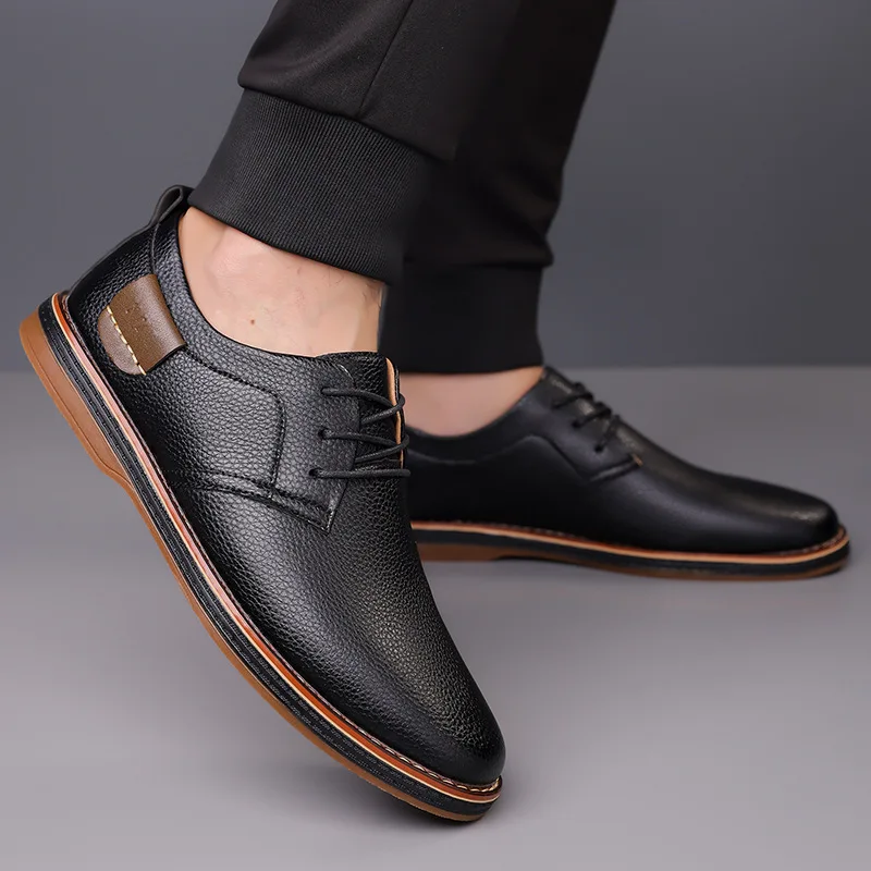 2025Genuine Leather Men Dress Shoes Oxfords Brogue Lace Up Italian Mens Casual Shoes Luxury Brand Moccasins Loafers Plus Size - Image 5