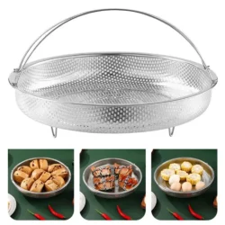 Stainless Steel Food Steamer Basket Pressure Cooker Steamer Basket with Handle…
