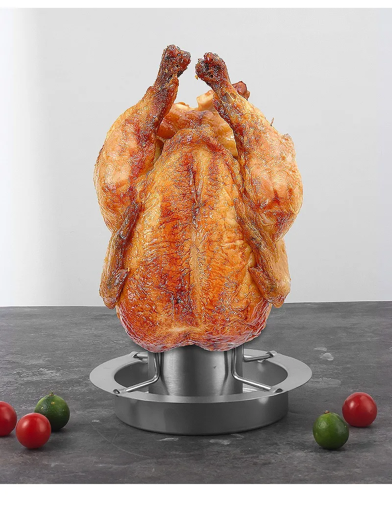Stainlness Steel Roasting Grill Stand Chicken Roaster Rack Kitchen Outdoor BBQ… - Image 8