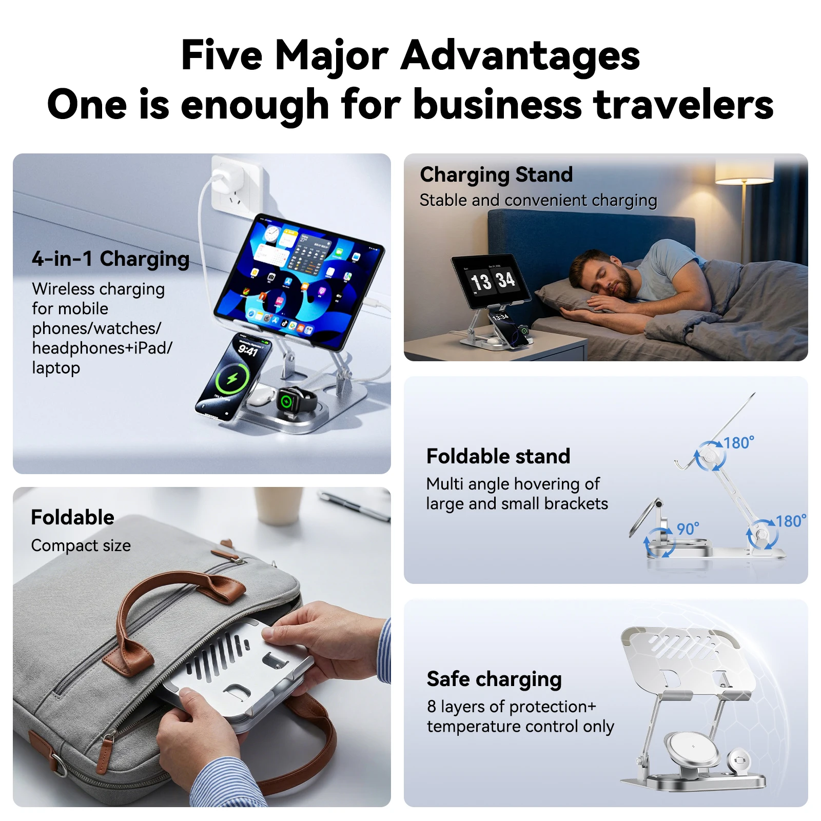 Foldable Magnetic Wireless Charger Stand Type-C 30W Fast Charging Station Phone… - Image 2