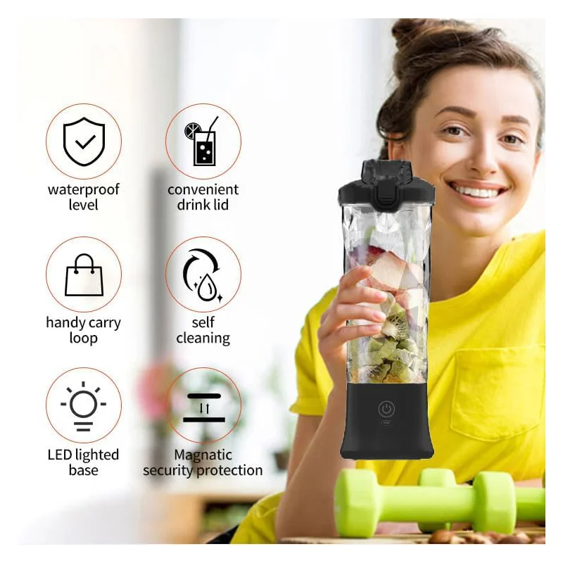Portable blender with 20oz cup, USB-C rechargeable, self-cleaning, cordless for… - Image 3