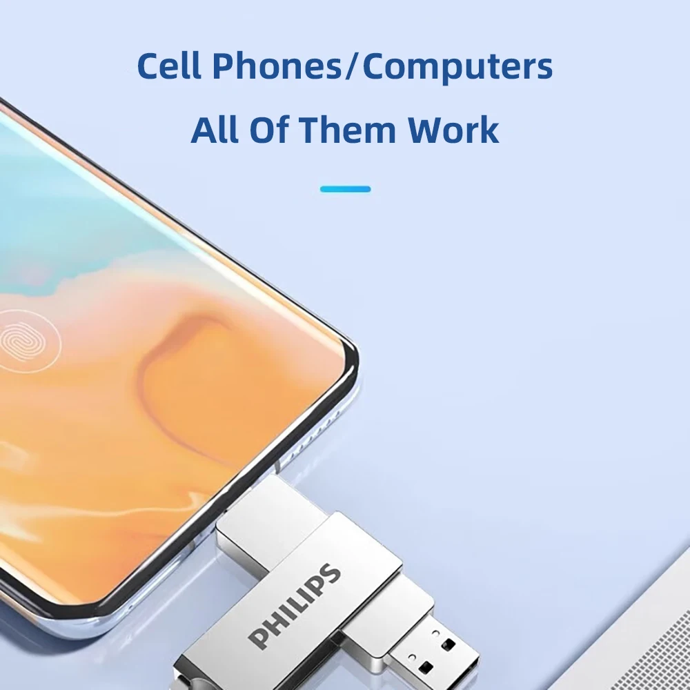 Philips 128GB USB C Dual Flash Drive Speed Up to 150MB/s with Keychain - 2 in 1… - Image 4