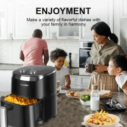 Sonifer SF-1009 Air Fryer 4.2L 1400W Oil-Free Healthy Cooker Double Knob Control Non-Stick Pot Overheat Protection