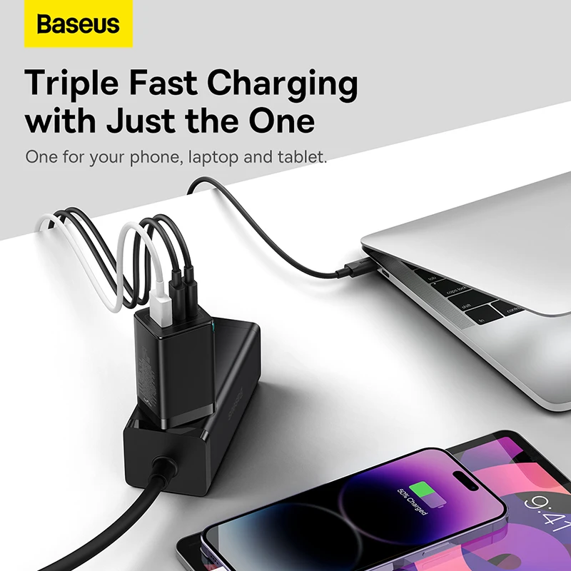 Baseus GaN 65W USB C Charger Quick Charge 4.0 3.0 QC4.0 QC PD3.0 PD USB-C Type C… - Image 4