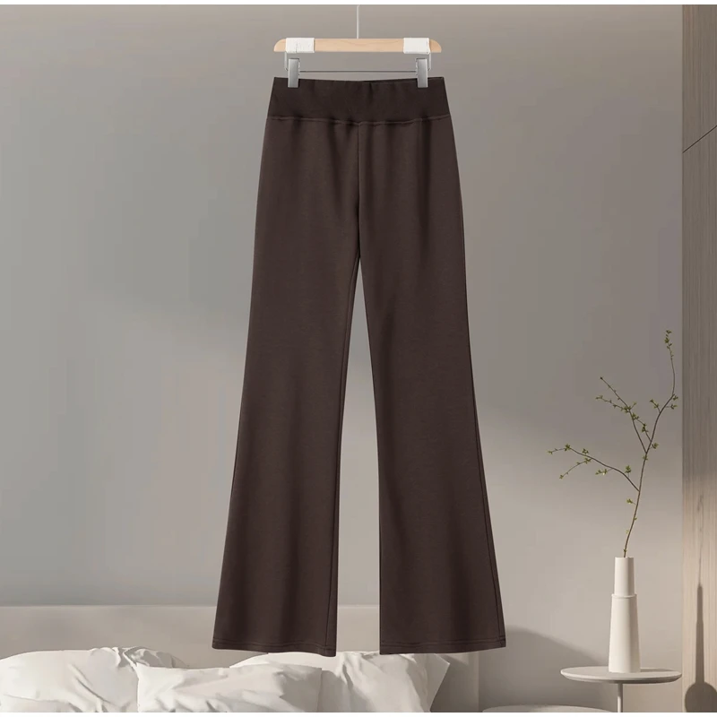 Zipper Plush Jacket Long Pants Lady Set Solid Color Lapel Jackets High Waist Slim… - Image 10