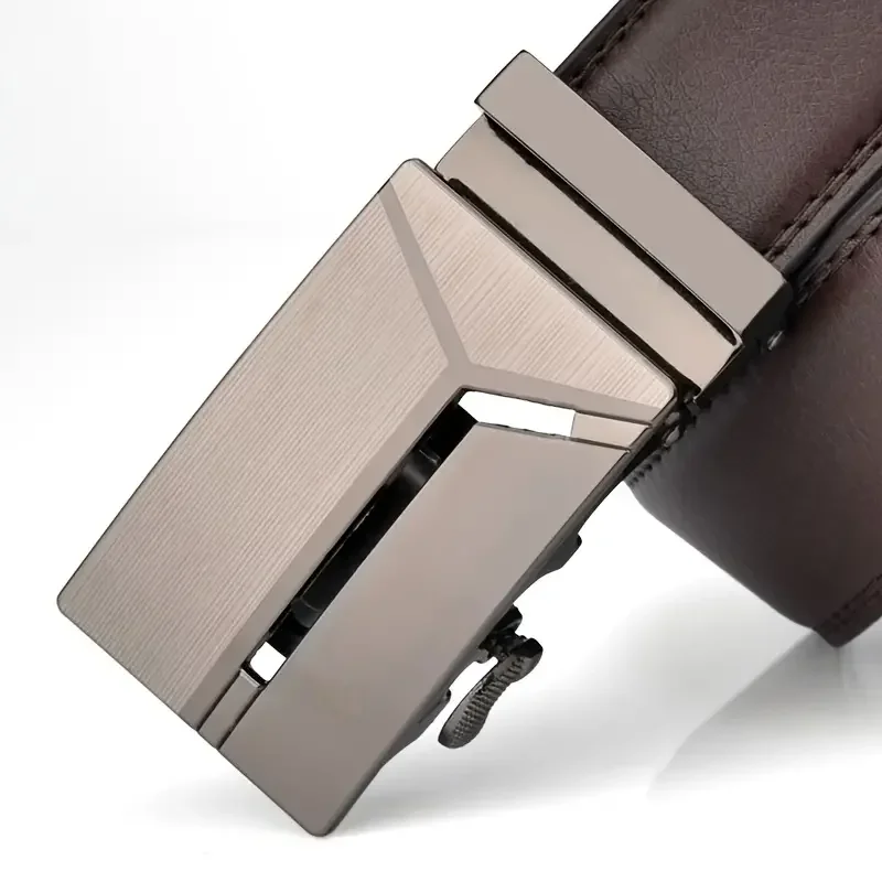 Men's Luxury Belt Automatic Buckle Soft Leather Waistband 105-140 150 160 170cm Plus Size Belts Versatile for Casual Pants Jeans - Image 4