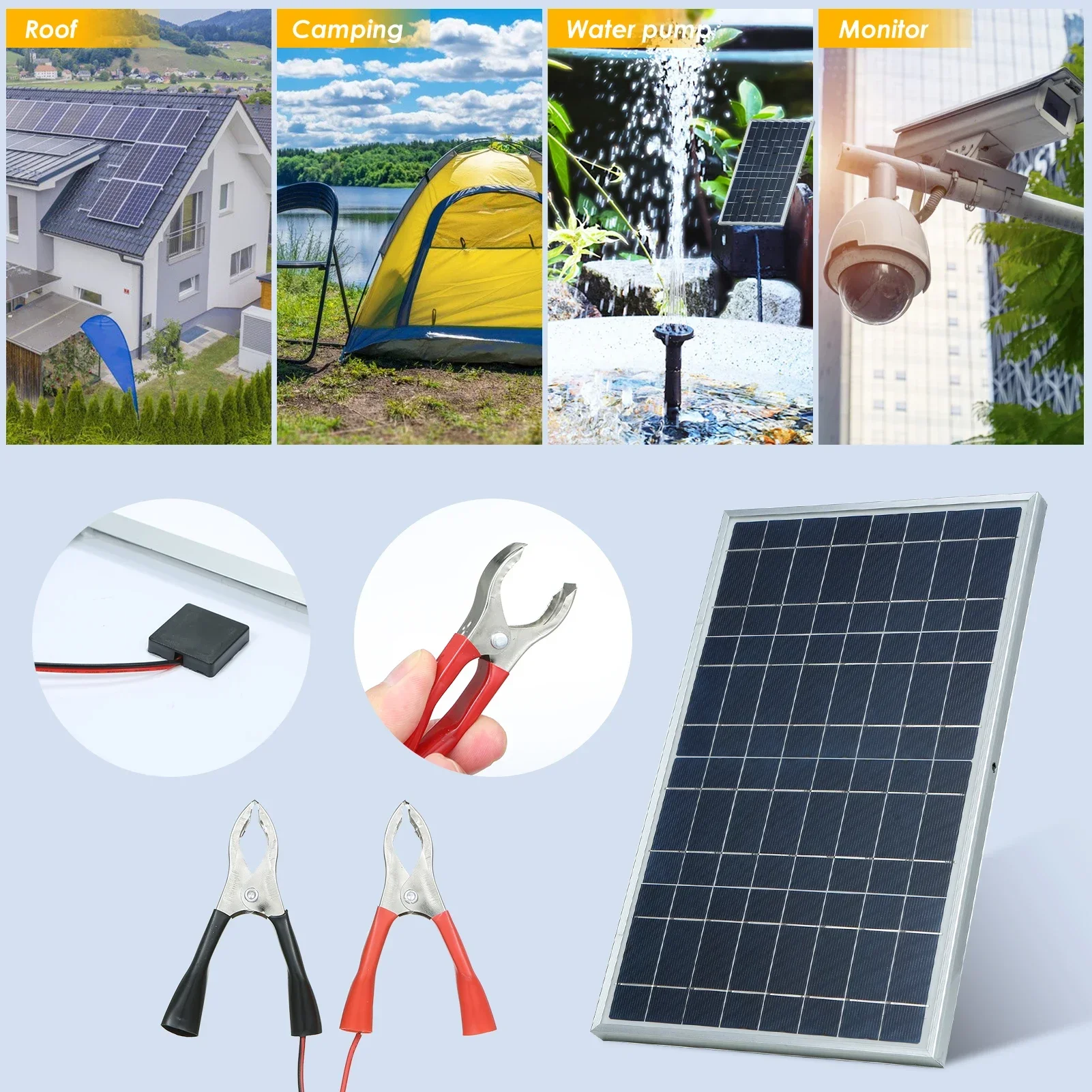 100A Solar Panel Kit Complete12V Polycrystalline Power Portable Outdoor… - Image 3