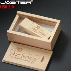 JASTER USB 3.0 Photography Free Custom Logo Wooden USB Gift Box USB Flash Drive…