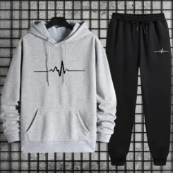 2026 Men's Tracksuit Printing Casual Hooded Sweatshirts Outdoors Sports Jogging…