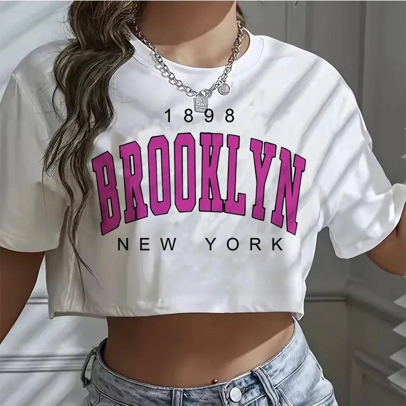 T Shirt Los Angeles Number 91 Brooklyn Graphic Round Neck Sports Crop T-shirt… - Image 10