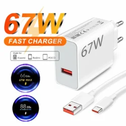 67W 6A Turbo Fast USB Charger For Xiaomi 12 13 14 15 17 Pro Redmi Note 11 12 13 14…