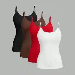 4 pcs Women Solid Color Camisoles Vest Women Tank Tops Female Summer Sexy Strap…