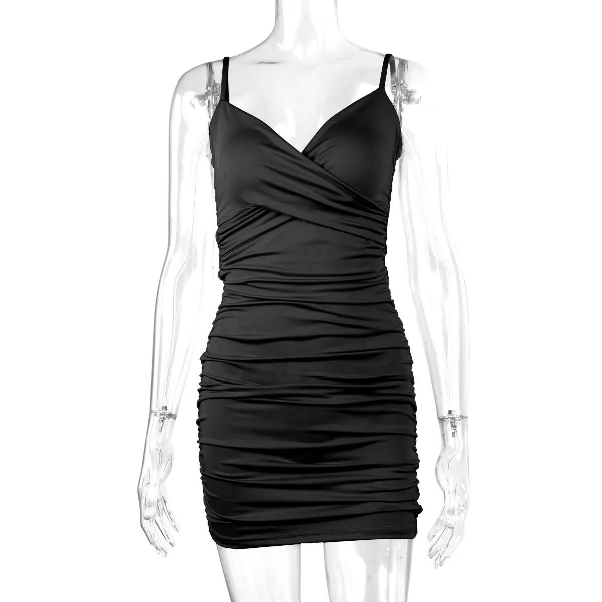 Summer New Slim Fit Bag Hip Short dress Spicy Girl Sexy V-neck Open Trench Fashion… - Image 35