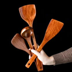 Rice Spoon Wooden Cooking Spatula Scoop Kitchen Utensil Non-stick Hand Wok Shovel…