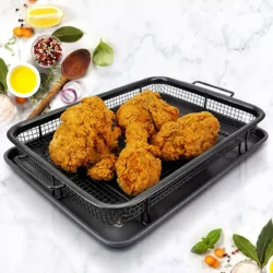 Baking Tray Oil Frying Baking Pan Non-stick Chips Basket Baking Dish Grill Mesh…