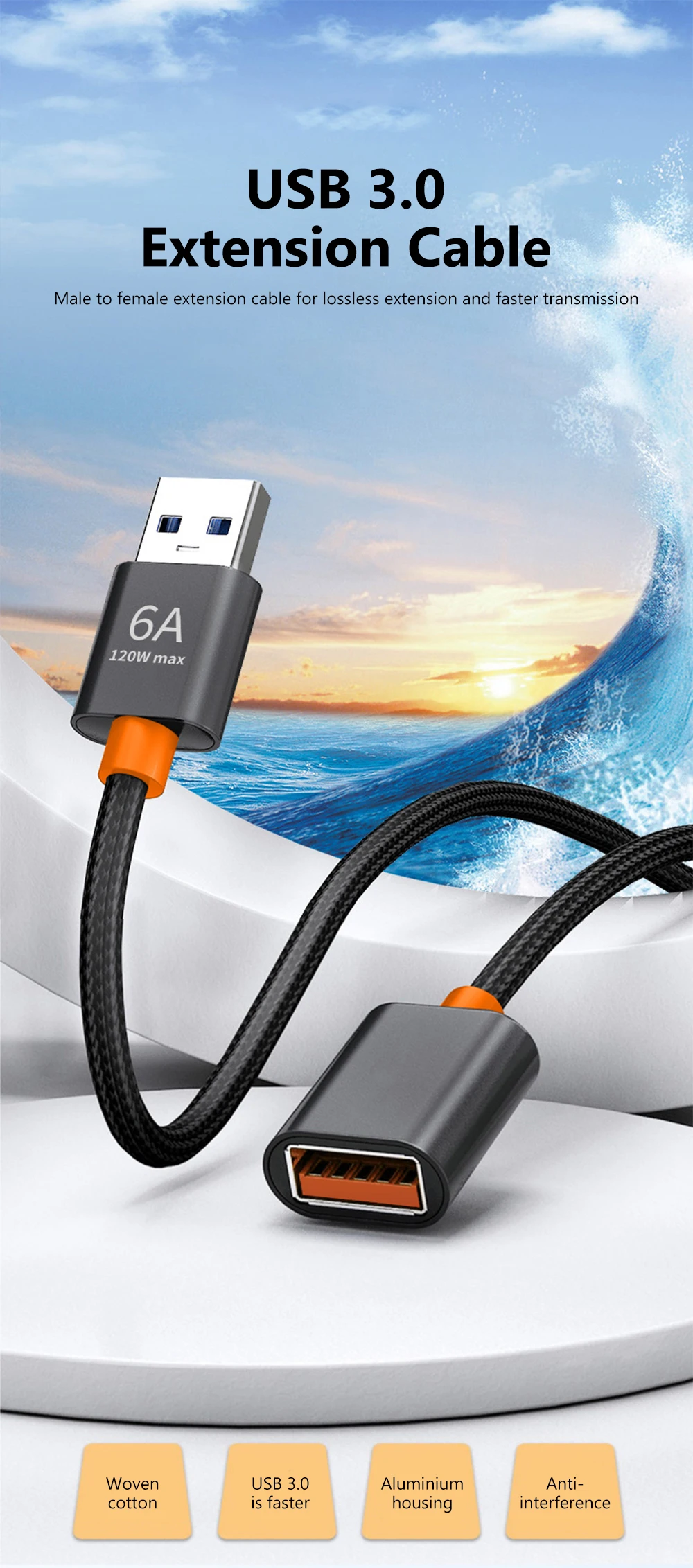 USB To Type C 2.0 Extension Cable Fast Charging Data Transfer USB C Headphone USB… - Image 22