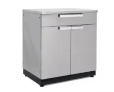 Outdoor Kitchen with Roof Cover Weather-Resistant BBQ Cabinet Set Stainless Steel Garden Kitchen Island with Grill Station - Image 11
