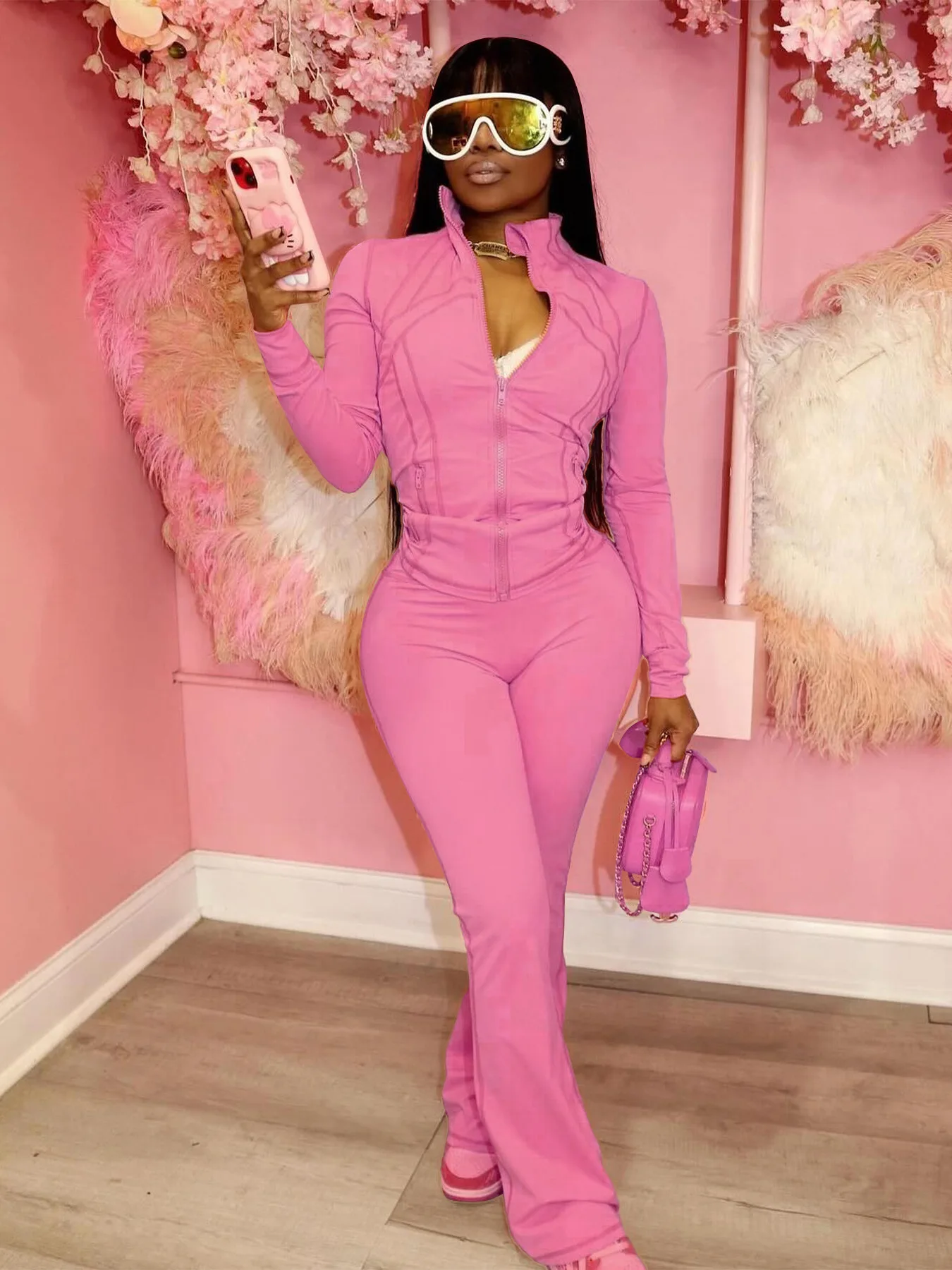 Streetwear Casual Tracksuit Sexy Women Two Pieces Club Matching Set High Street…