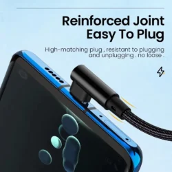 90 Degree Elbow Type C Fast Charging USB Cable For Xiaomi Redmi POCO Huawei Honor…