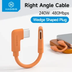 Hagibis USB C to USB C Cable Magnetic Power Bank Short Right Angle Type-C Fast…