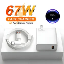 US Plug 6A 67W Ultra Fast Charger for Xiaomi 10T 11 12 Lite 13T Redmi Note 10 11T…