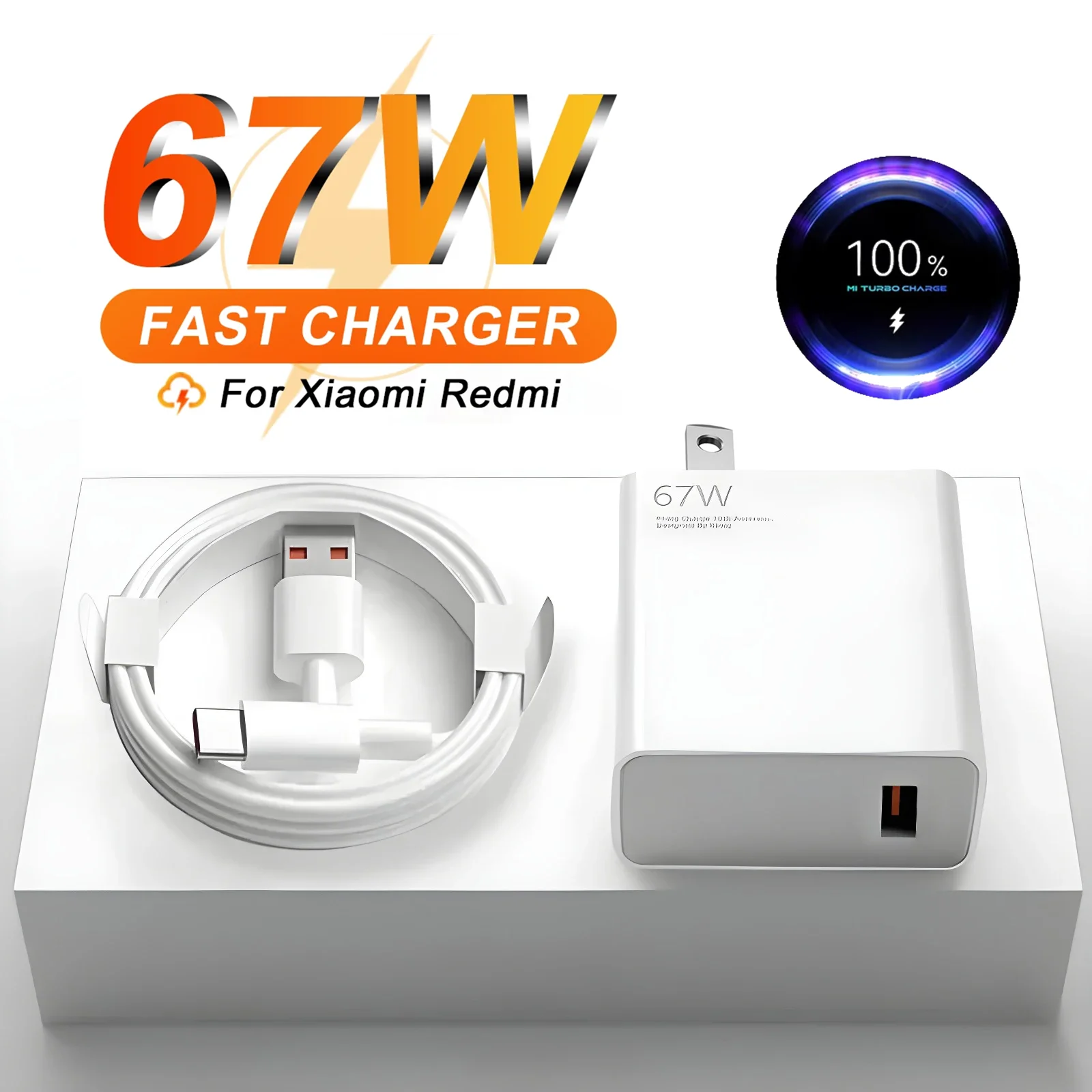 US Plug 6A 67W Ultra Fast Charger for Xiaomi 10T 11 12 Lite 13T Redmi Note 10 11T…