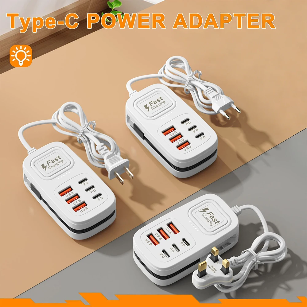 6 Ports USB Fast Charger Power Strip Desktop Charging Station Fast Charging… - Image 21