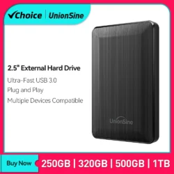UnionSine HDD 2.5 Inch Portable External Hard Drive 250GB 320GB 500GB 1TB USB3.0…