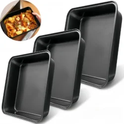 Carbon Steel Nonstick Roasting Pan Rectangular Baking Tray Loaf Toast Bread Cake…