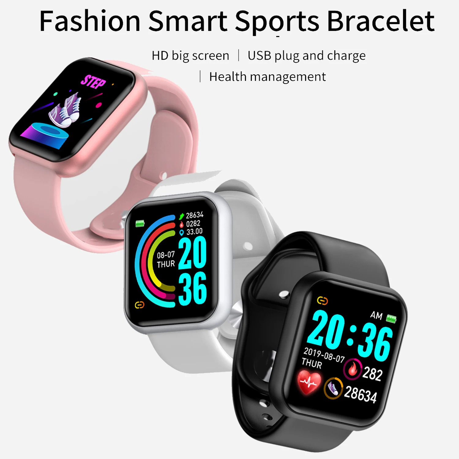 Men Smart Watches Color Screen Bluetooth Woman Fitness Sport Bracelet Health Sleep Monitor Electronic Clock Smartwatch Alarm Y68 - Image 5