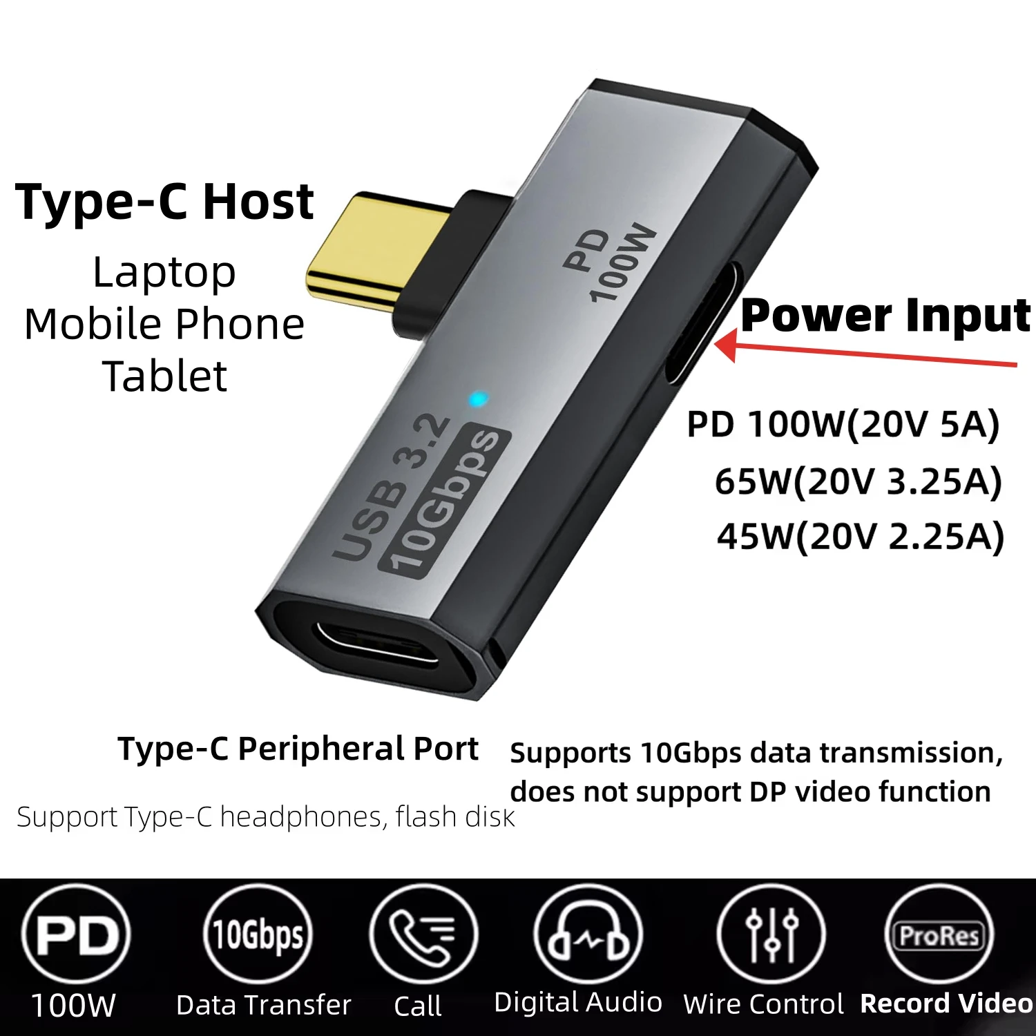 USB C 10Gbps Data Transfer Adapter with 100W PD Fast Charging Type-C Headphone… - Image 8