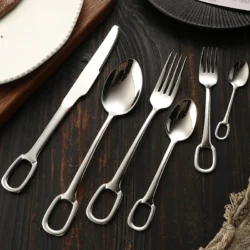 Western Dining Utensils Three-Piece Set Steak Knife Fork Soup Spoon Stainless…