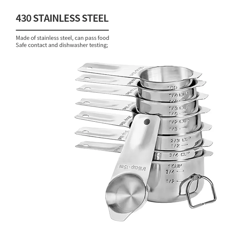 stainless steel measuring cup and spoon Teaspoon measuring tools for cooking and… - Image 2