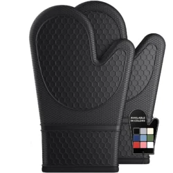 Silicone oven mitts, set of 2, heat resistant oven mitts