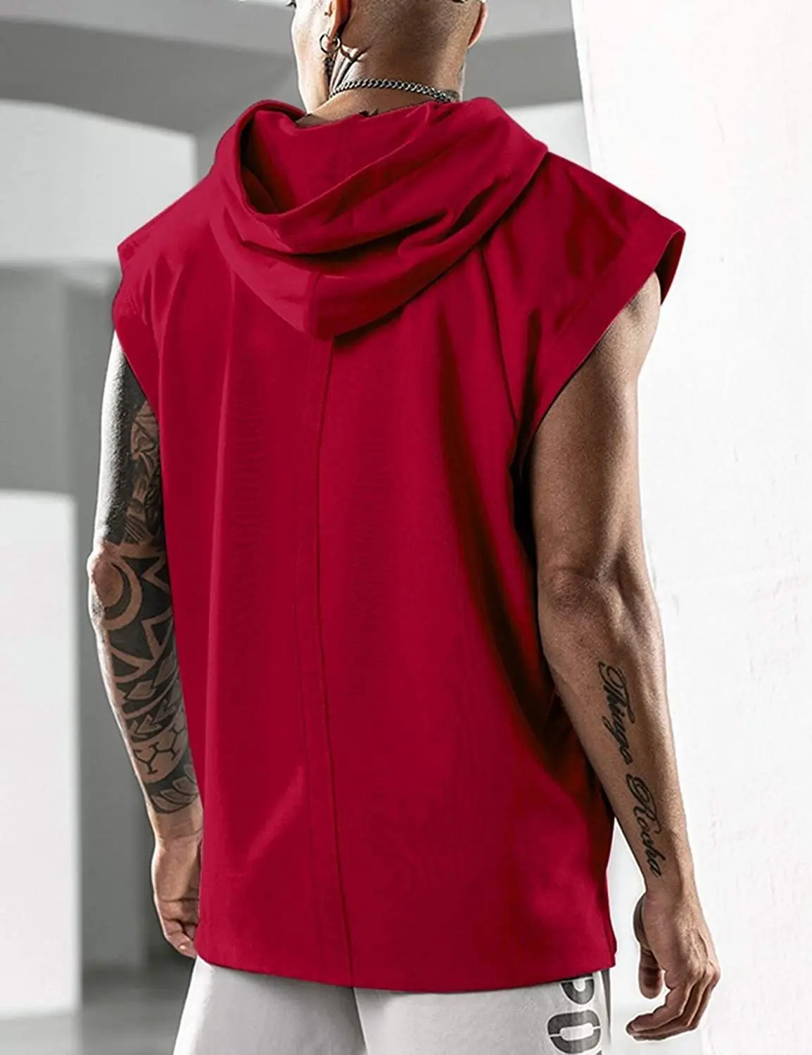 Solid Color 2023 Brand New Men's Tank Tops Vest Sleeveless Tees For Male Hooded Man Vests Tops Hip Hop Men Tank Top T shirt - Image 9