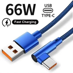 90 Degree Elbow Type C Fast Charging USB Cable For Xiaomi Redmi POCO Huawei Honor…