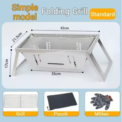 Stainless Steel Folding Barbecue Grill For Home And Outdoor Charcoal Kebabs… - Image 7