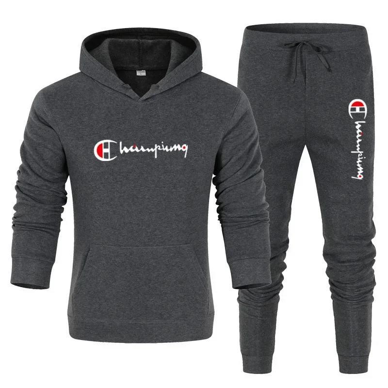 2025 Men's Tracksuit Hooded Sweatshirt+Sweatpants 2 Pcs Sets Sports Suit Casual… - Image 13