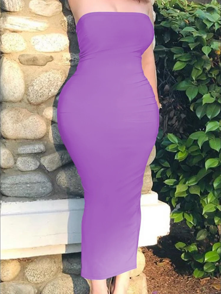 Summer Women's Sexy Sleeveless Chest Wrapped Long Beach Dress - Image 21