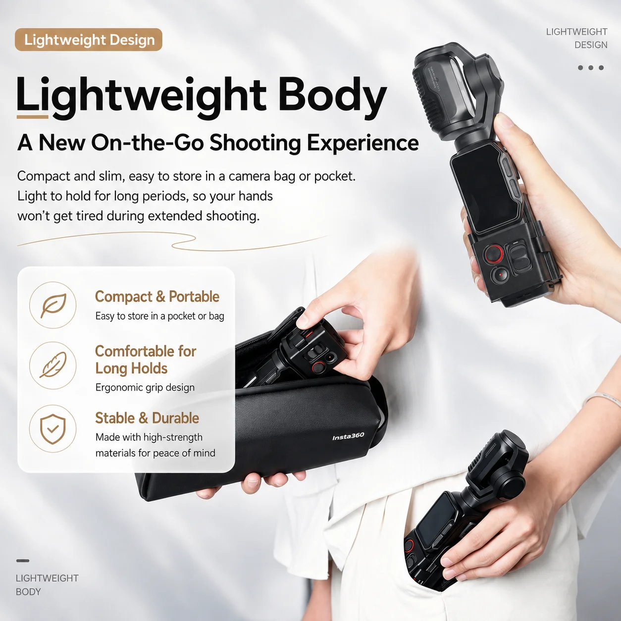 For Insta360 Luna Ultra Folding Magnetic Mount Base Bracket Portable Adjustable Desktop Stand Handheld Grip Handle Accessories - Image 6