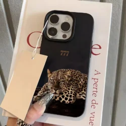 Pink Leopard Leather Case for iPhone 17–11 Series – Shockproof Protective Cover