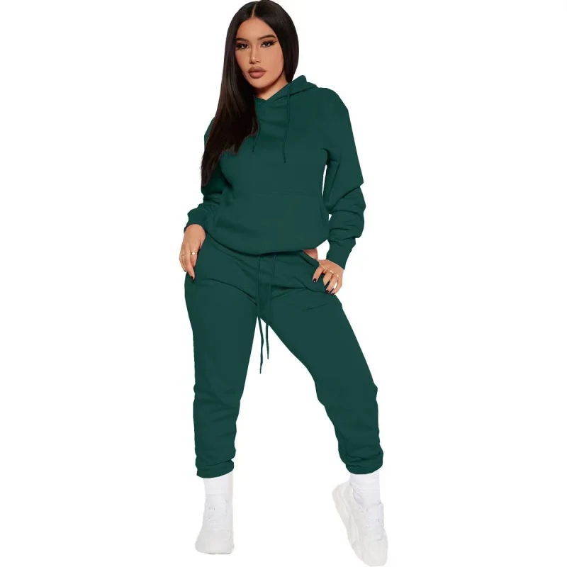 Winter Tracksuit Women Two Piece Set - Oversized Hoodie Sweatpants Solid Color… - Image 6