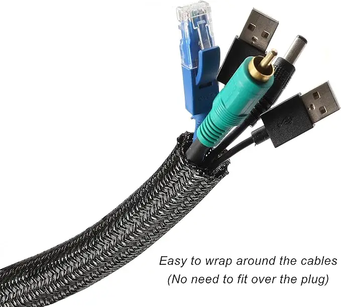 1M 3M 5M Braided Cable Sleeve PET Nylon Wrapping Cable Casing Cable Sleeves Wire… - Image 14