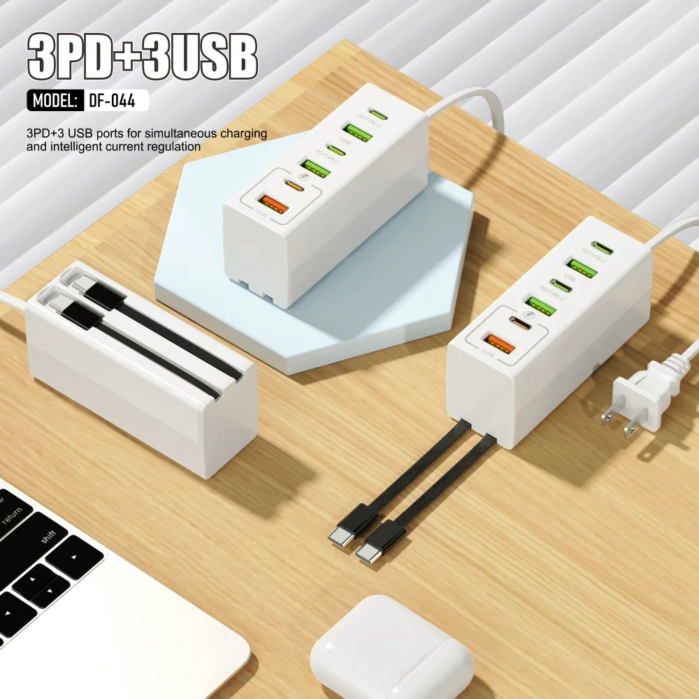 Total 120W USB Power Strip Type C Mobile Phone Charger Fast Charging Electrical… - Image 6