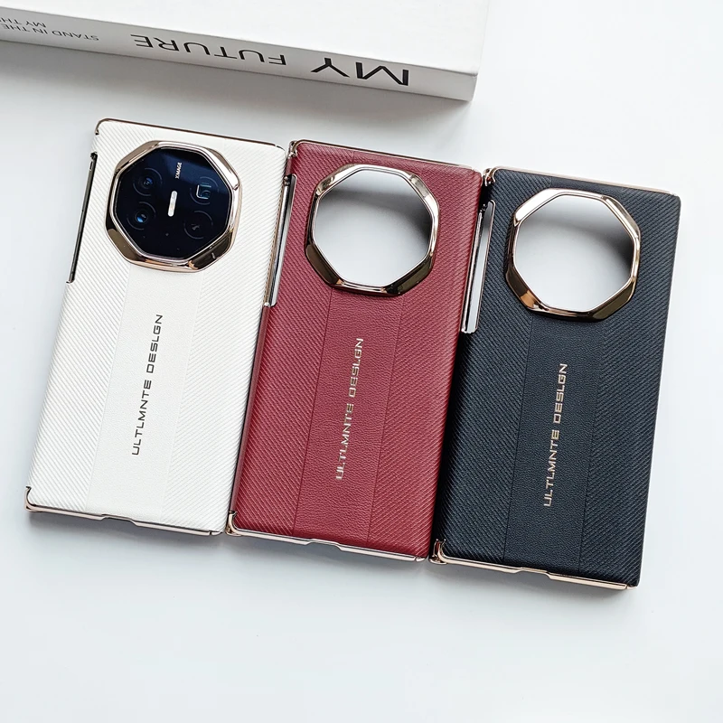 For Huawei Mate XT XTS Case ELVEV Luxury Stripe Textured PU Leather +PC Anti-Slip Ultra-thin Phone Back Cover - Image 6