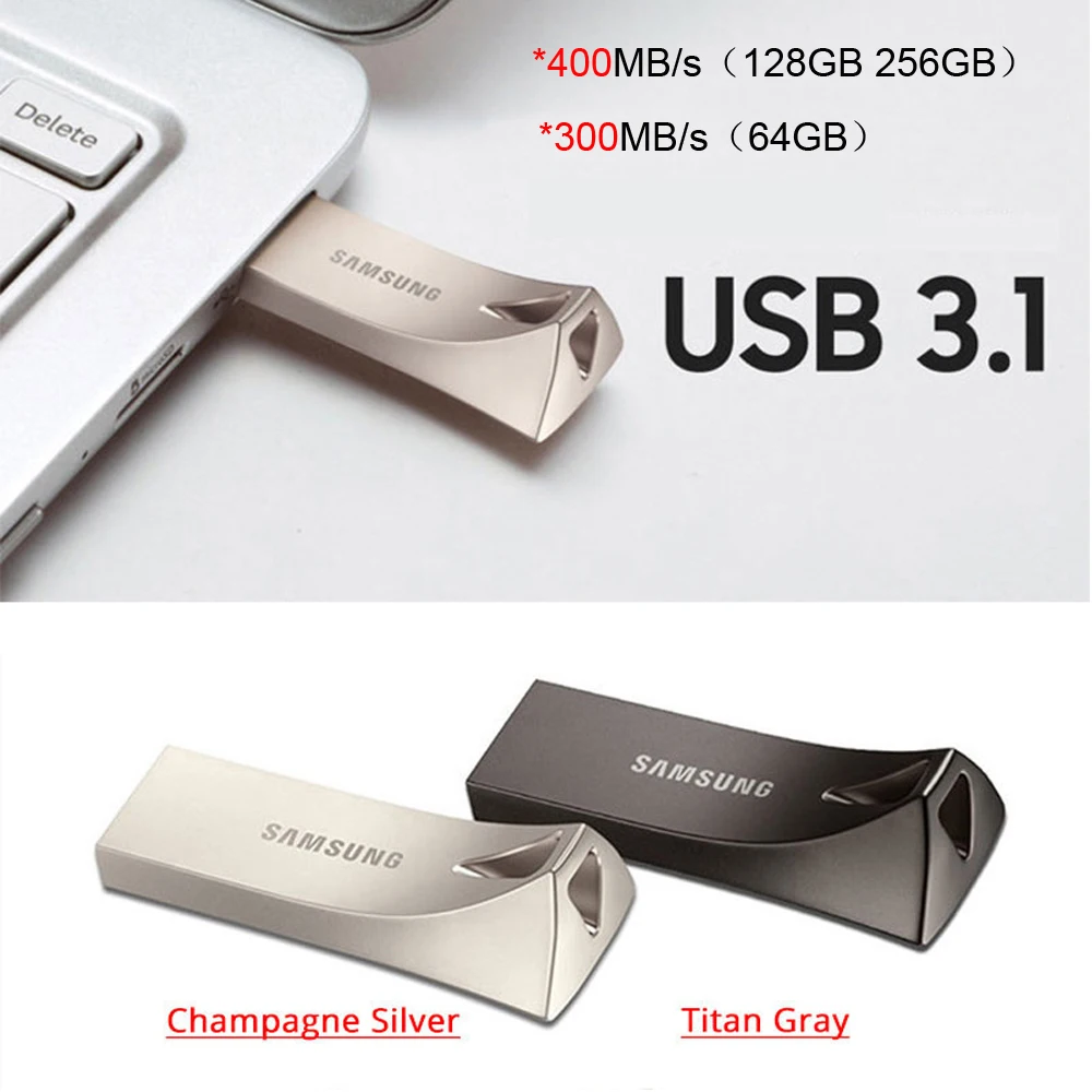 SAMSUNG BAR/FIT/Plus USB 3.1 Flash Drive 256GB 128GB 64GB USB Type-C Metal Pen… - Image 3